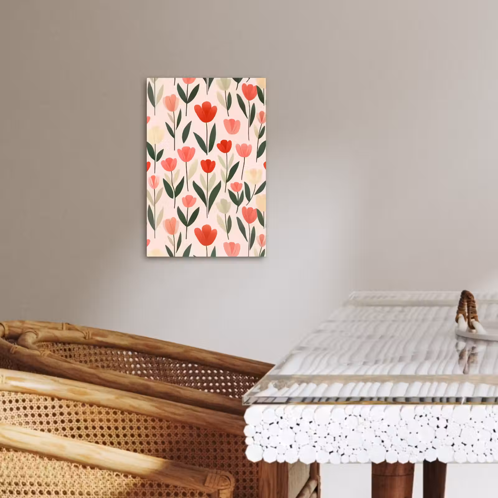 Lienzos decorativos - Tulipanes - Moderno - Rosa — 1