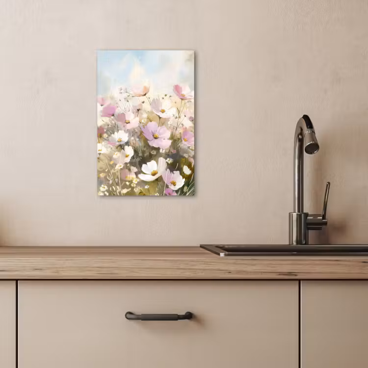 Lienzos decorativos - Campo de flores - Tonos claros - Pintado — 3