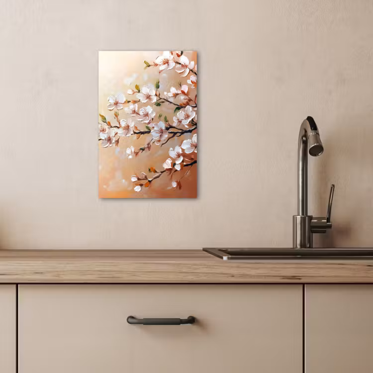 Lienzos decorativos - Ramas en flor - Pintoresco - Rosa — 1