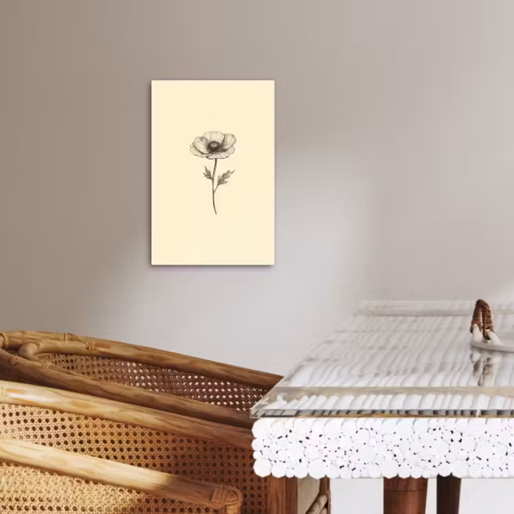Lienzos decorativos - Amapola - Ilustración - Negro — 1