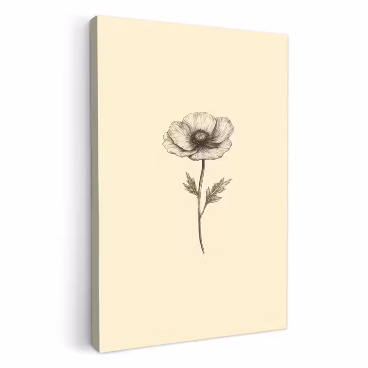 Lienzos decorativos - Amapola - Ilustración - Negro — 2