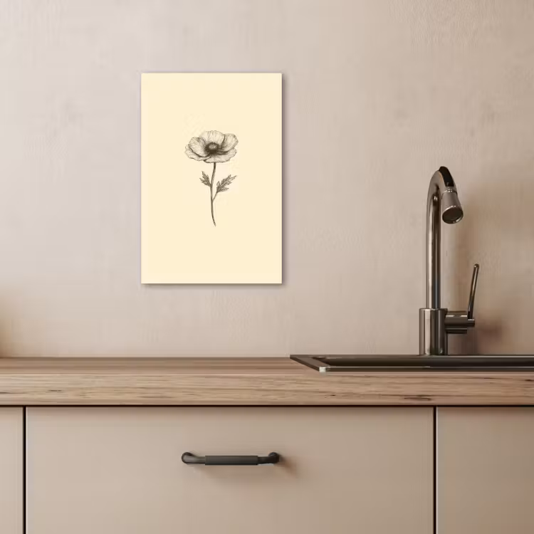 Lienzos decorativos - Amapola - Ilustración - Negro — 4