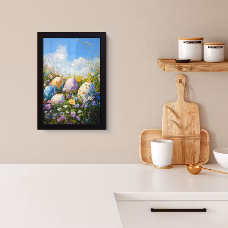 Cuadros enmarcados - Césped - Huevos - Flores — 4