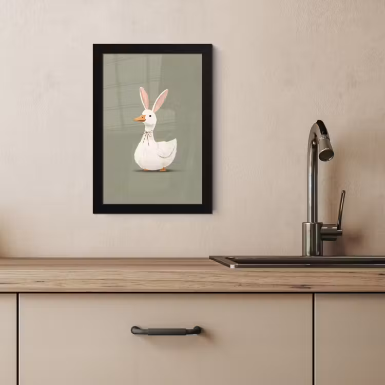 Cuadros enmarcados - Pato - Orejas de conejo - Gris — 3