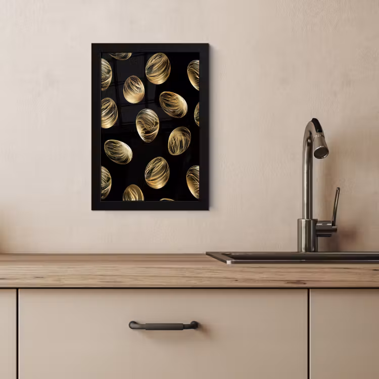Cuadros enmarcados - Huevos - Oro - Patrón — 1