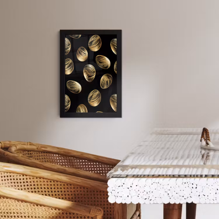 Cuadros enmarcados - Huevos - Oro - Patrón — 2