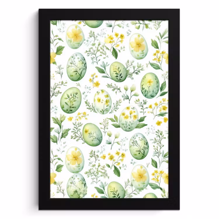 Cuadros enmarcados - Patrón - Verde - Huevos — 1