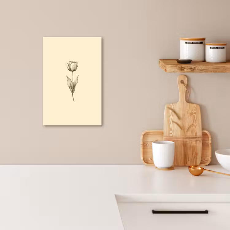 Lienzos decorativos - Ilustración - Tulipán - Negro — 3