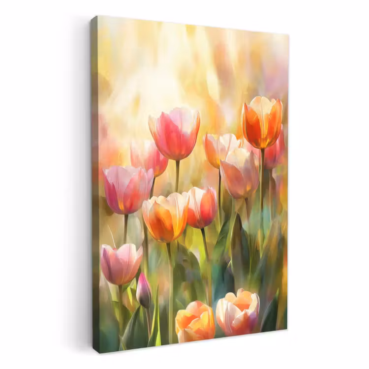 Lienzos decorativos - Tulipanes - Cuento de hadas - Colorido — 1