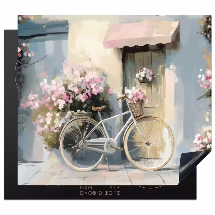 Protector de inducción - Bicicleta - Colores pastel - Flores — 1