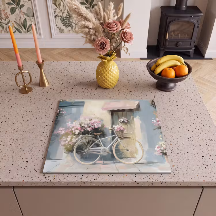 Protector de inducción - Bicicleta - Colores pastel - Flores — 3