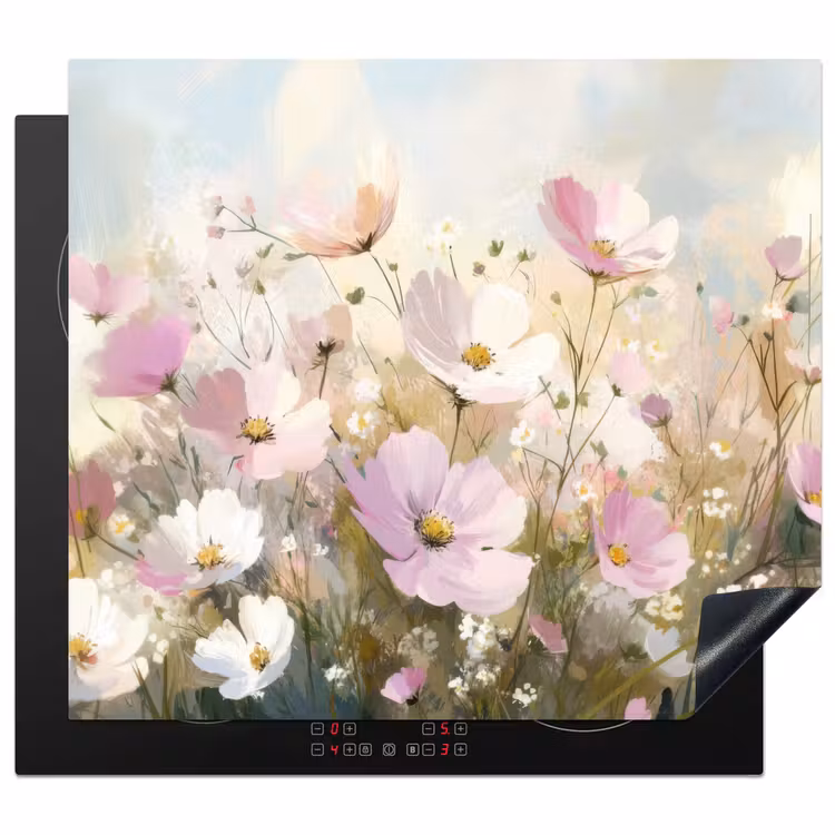 Protector de inducción - Campo de flores - Tonos claros - Pintado — 1