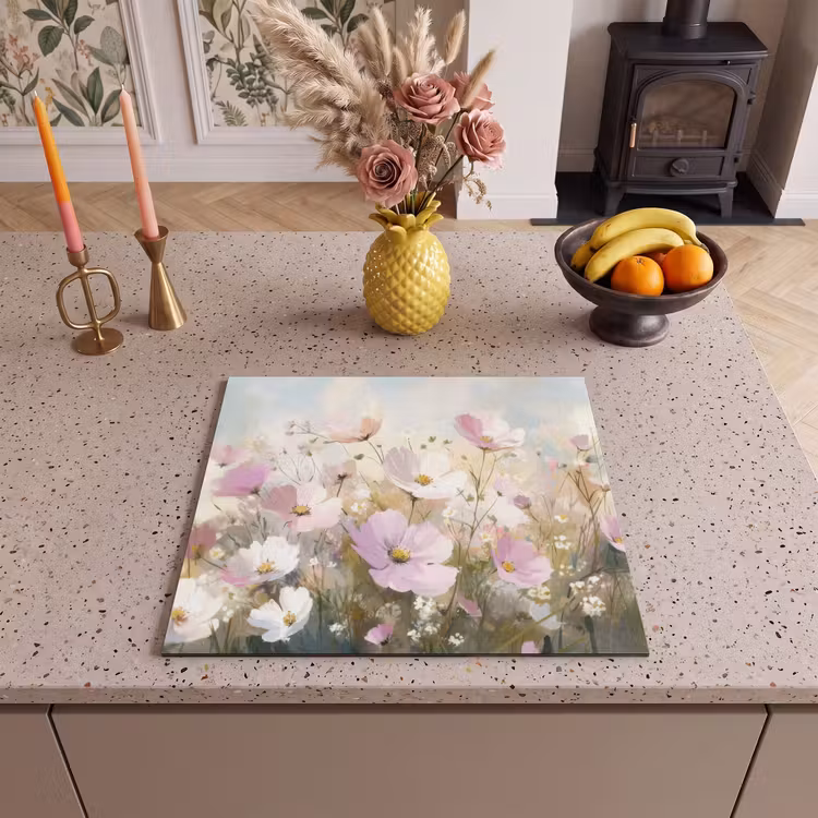 Protector de inducción - Campo de flores - Tonos claros - Pintado — 3