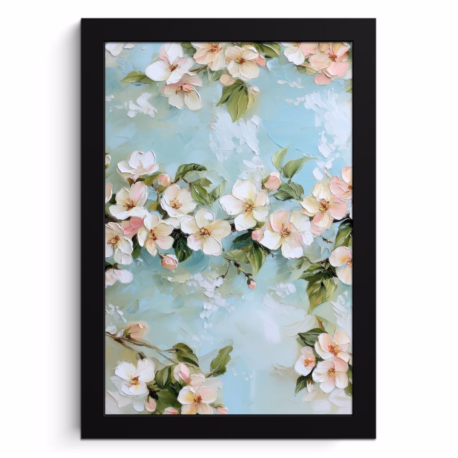Cuadros enmarcados - Blossom - Hojas - Azul claro — 1