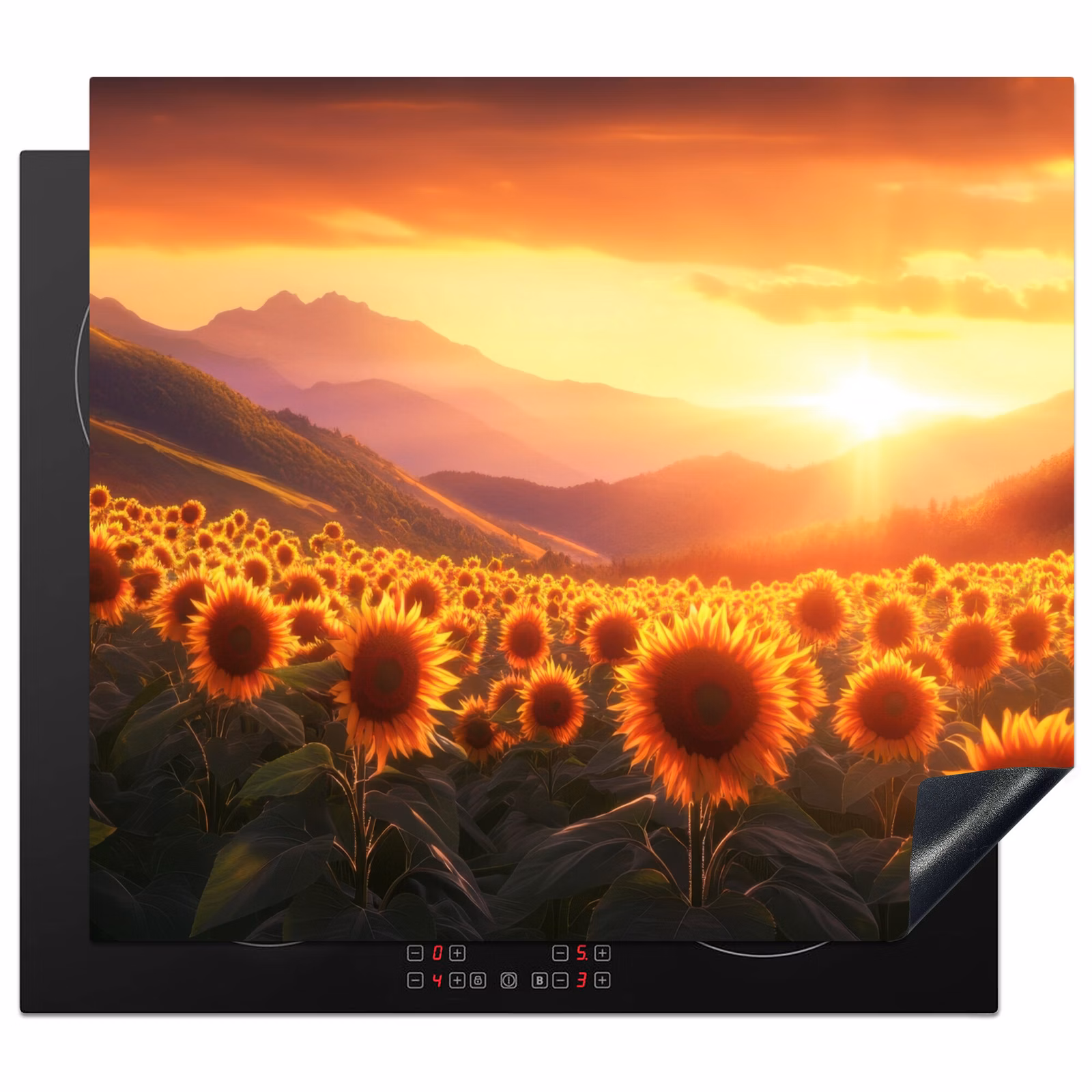 Protector de inducción - Girasoles - Atardecer - Paisaje — 1