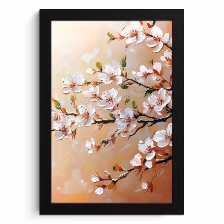 Cuadros enmarcados - Ramas en flor - Pintoresco - Rosa — 1