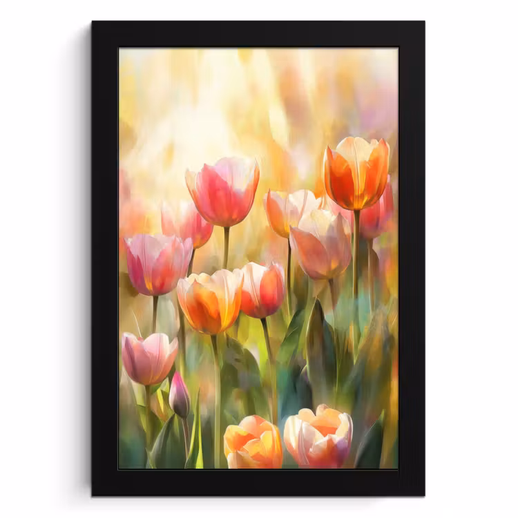Cuadros enmarcados - Tulipanes - Cuento de hadas - Colorido — 1