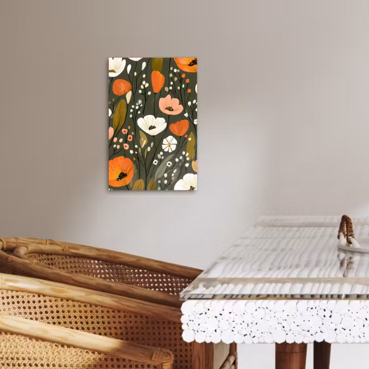 Lienzos decorativos - Flores - Ilustración - Verde — 4