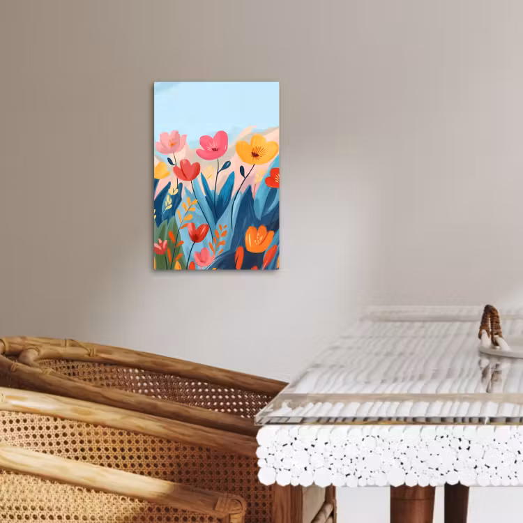 Lienzos decorativos - Ilustración - Flores - Colorido — 1