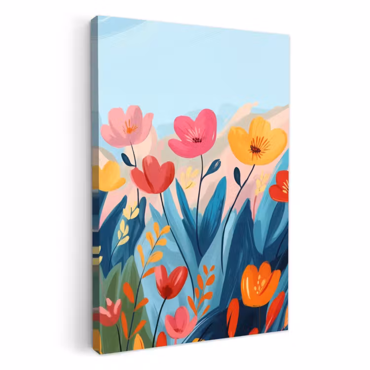 Lienzos decorativos - Ilustración - Flores - Colorido — 2