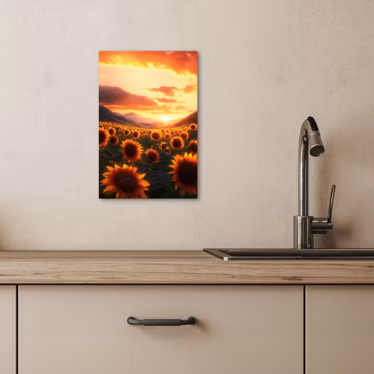 Lienzos decorativos - Girasoles - Atardecer - Paisaje — 3