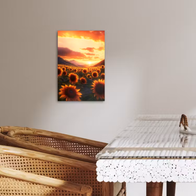 Lienzos decorativos - Girasoles - Atardecer - Paisaje — 4
