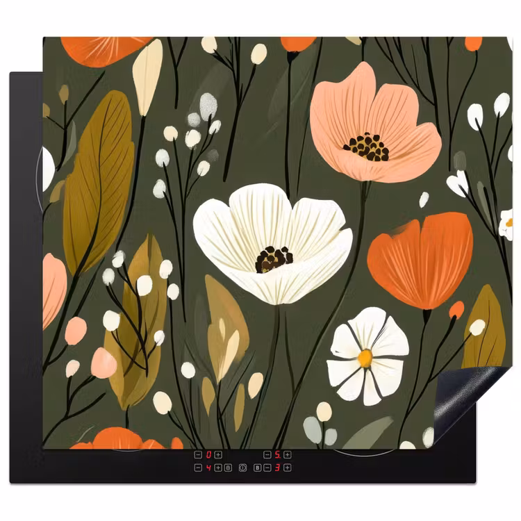 Protector de inducción - Flores - Ilustración - Verde — 1
