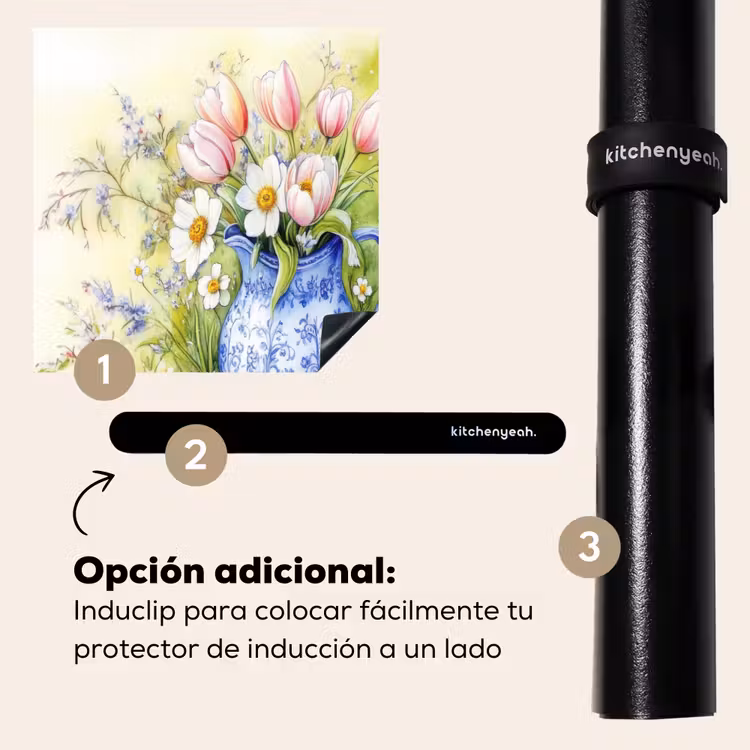 Protector de inducción - Jarrón - Azul de Delft - Margaritas — 8