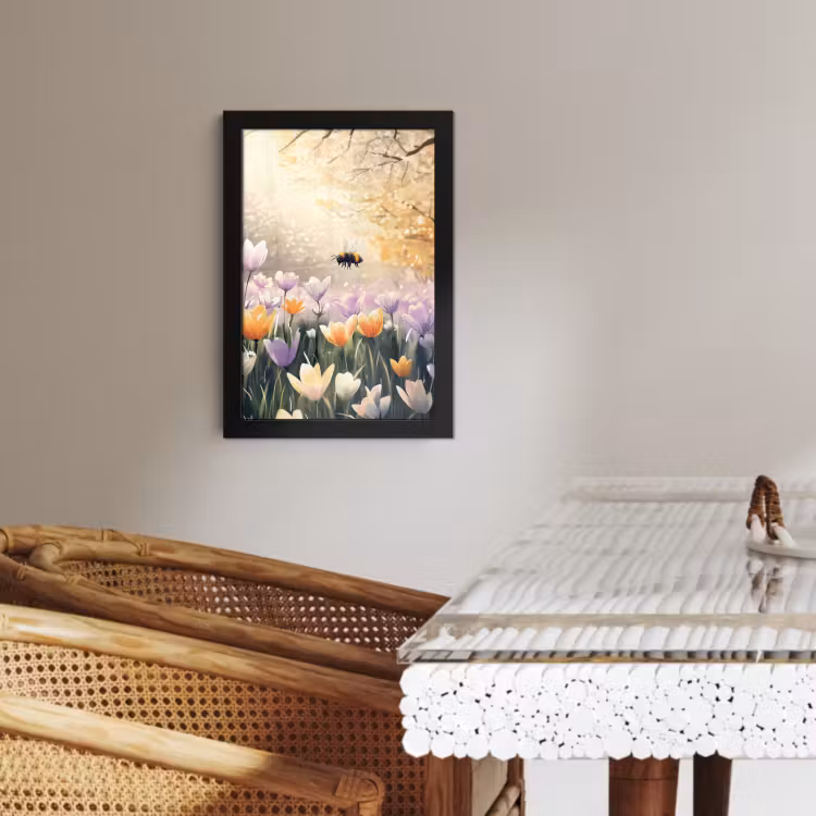 Cuadros enmarcados - Violetas - abeja - Luz del sol — 2
