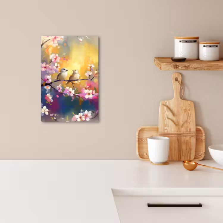 Lienzos decorativos - Pájaros - Flores - Rosa — 4