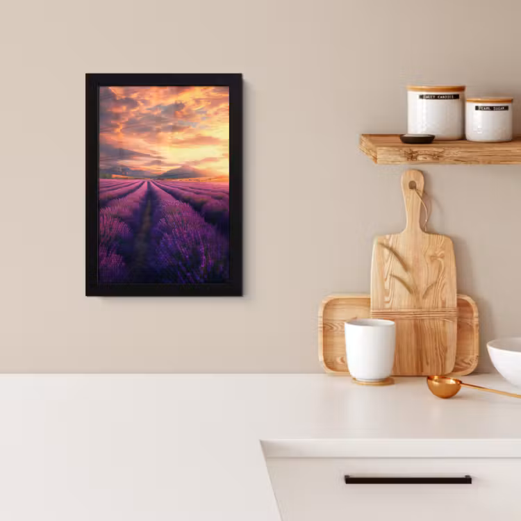 Cuadros enmarcados - Campo de lavanda - Atardecer - Morado — 4