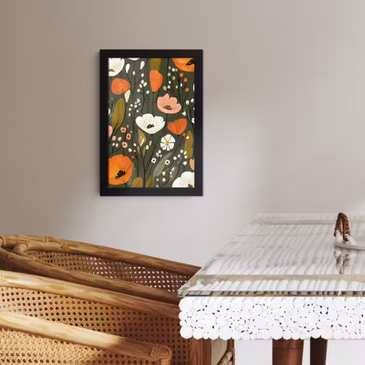 Cuadros enmarcados - Flores - Ilustración - Verde — 3