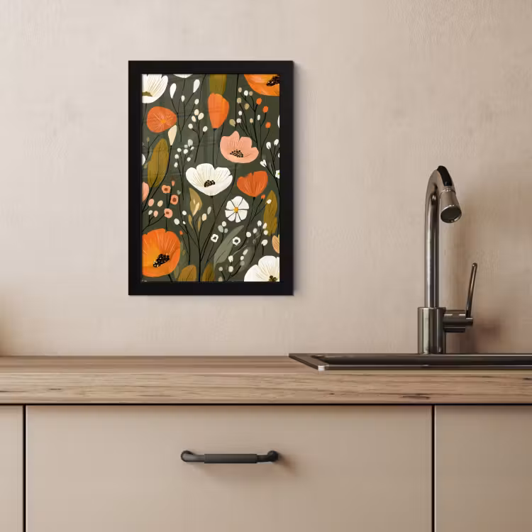 Cuadros enmarcados - Flores - Ilustración - Verde — 4