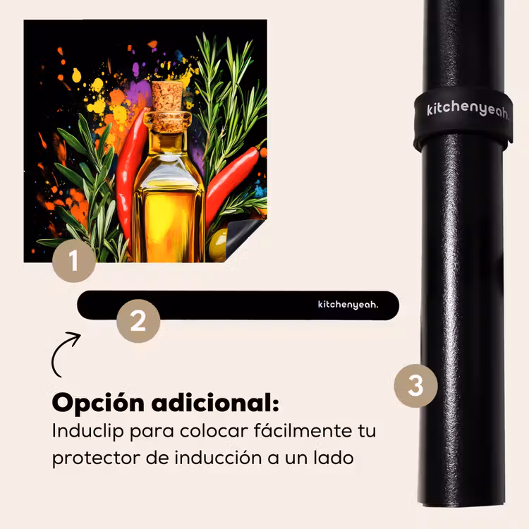 Protector de inducción - Aceite de oliva - Graffiti - Pimienta - Aceitunas - Moderno — 8