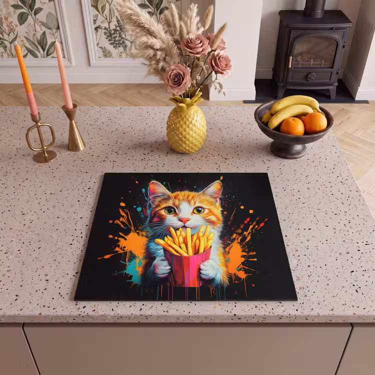 Protector de inducción - Gato - Comida - Patatas fritas - Graffiti - Abstracto — 3