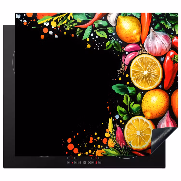Protector de inducción - Limones - Pimienta - Hierbas - Graffiti - Pintura - Abstracto — 1