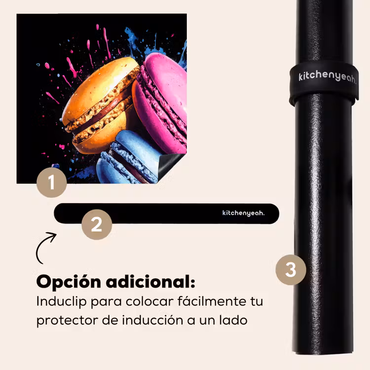 Protector de inducción - Macarrones - Postre - Graffiti - Colorido - Rosa - Azul - Amarillo — 8