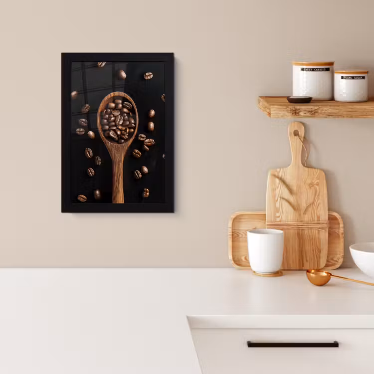 Cuadros enmarcados - Madera - Negro - Granos de café — 3