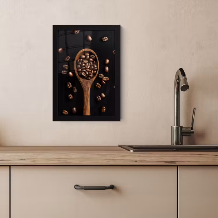 Cuadros enmarcados - Madera - Negro - Granos de café — 4