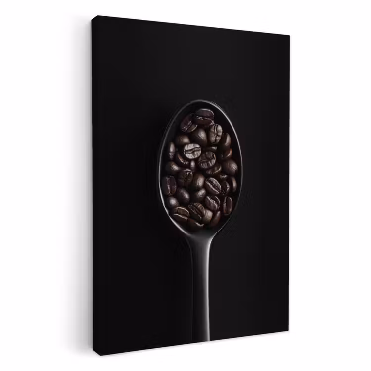 Lienzos decorativos - Café en grano - Cuchara - Negro — 3