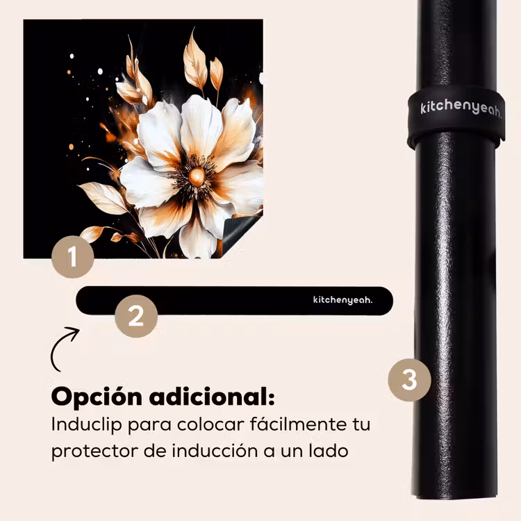Protector de inducción - Flor - Pintura - Oro - Graffiti - Moderno — 8