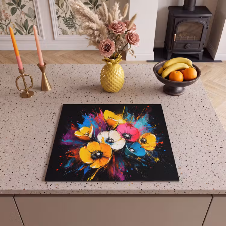 Protector de inducción - Flores - Colorido - Graffiti - Moderno - Ramo — 3