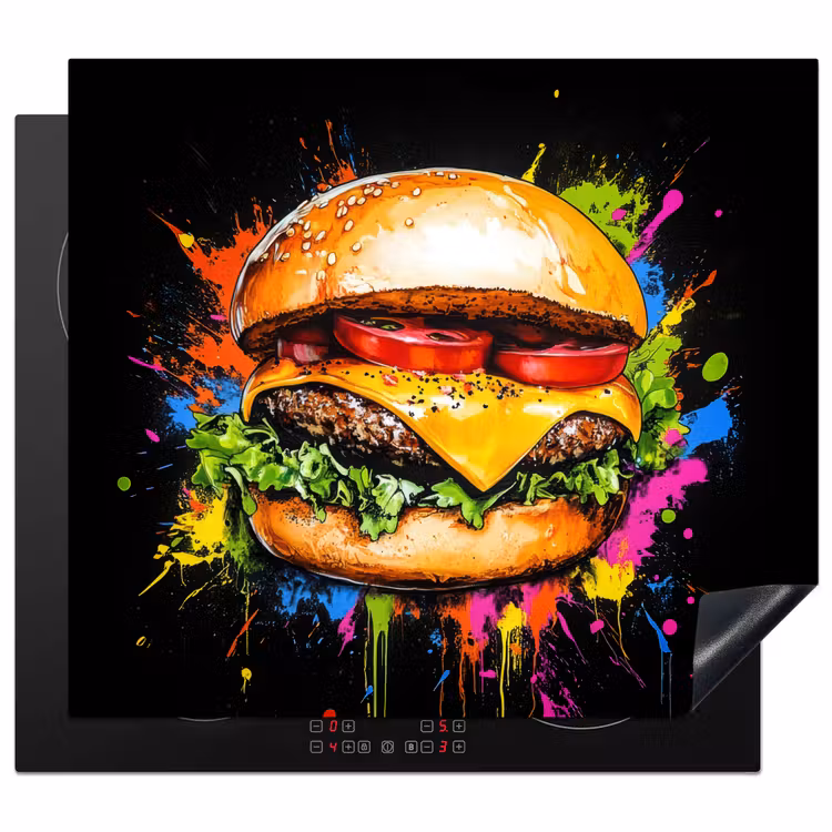 Protector de inducción - Hamburguesa - Graffiti - Pintura - Colorido - Comida - Abstracto — 1