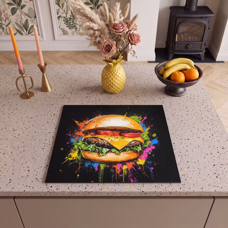 Protector de inducción - Hamburguesa - Graffiti - Pintura - Colorido - Comida - Abstracto — 3