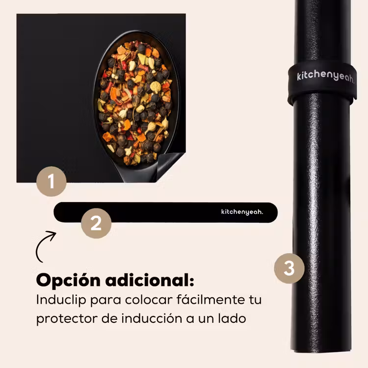 Protector de inducción - Hierbas - Negro - Cuchara — 8