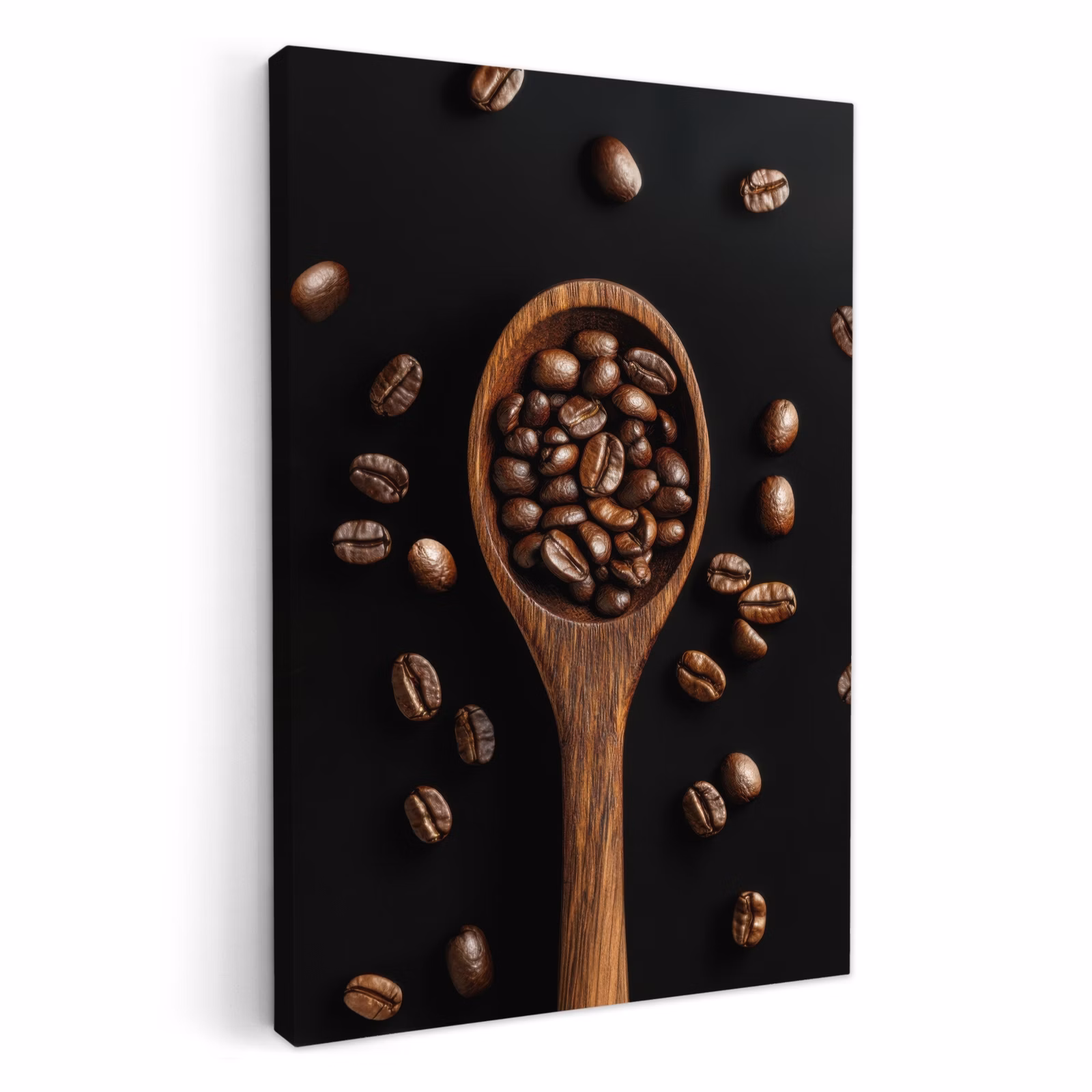 Lienzos decorativos - Madera - Negro - Granos de café — 1