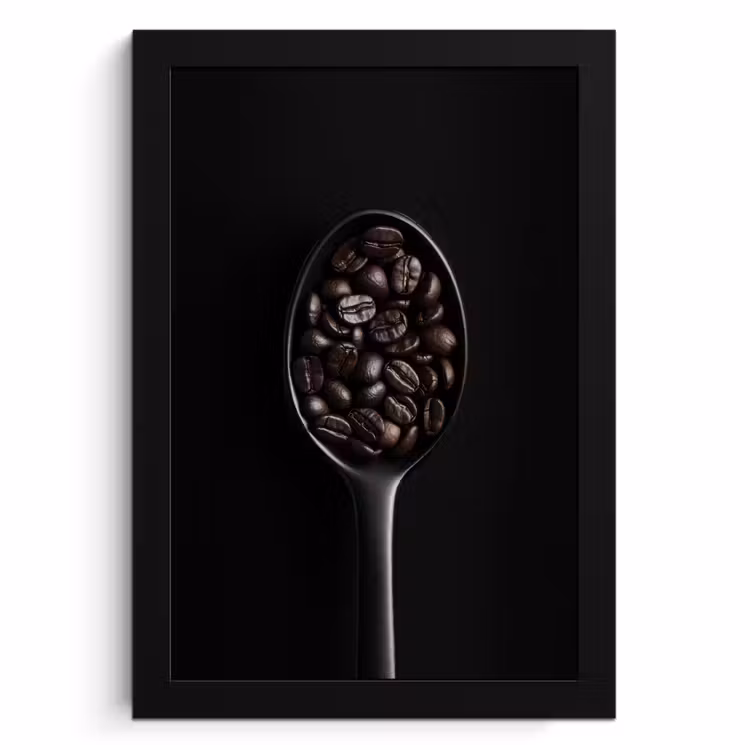 Cuadros enmarcados - Café en grano - Cuchara - Negro — 1