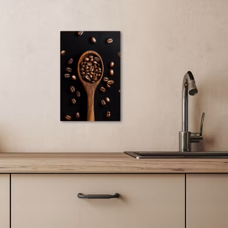 Lienzos decorativos - Madera - Negro - Granos de café — 3