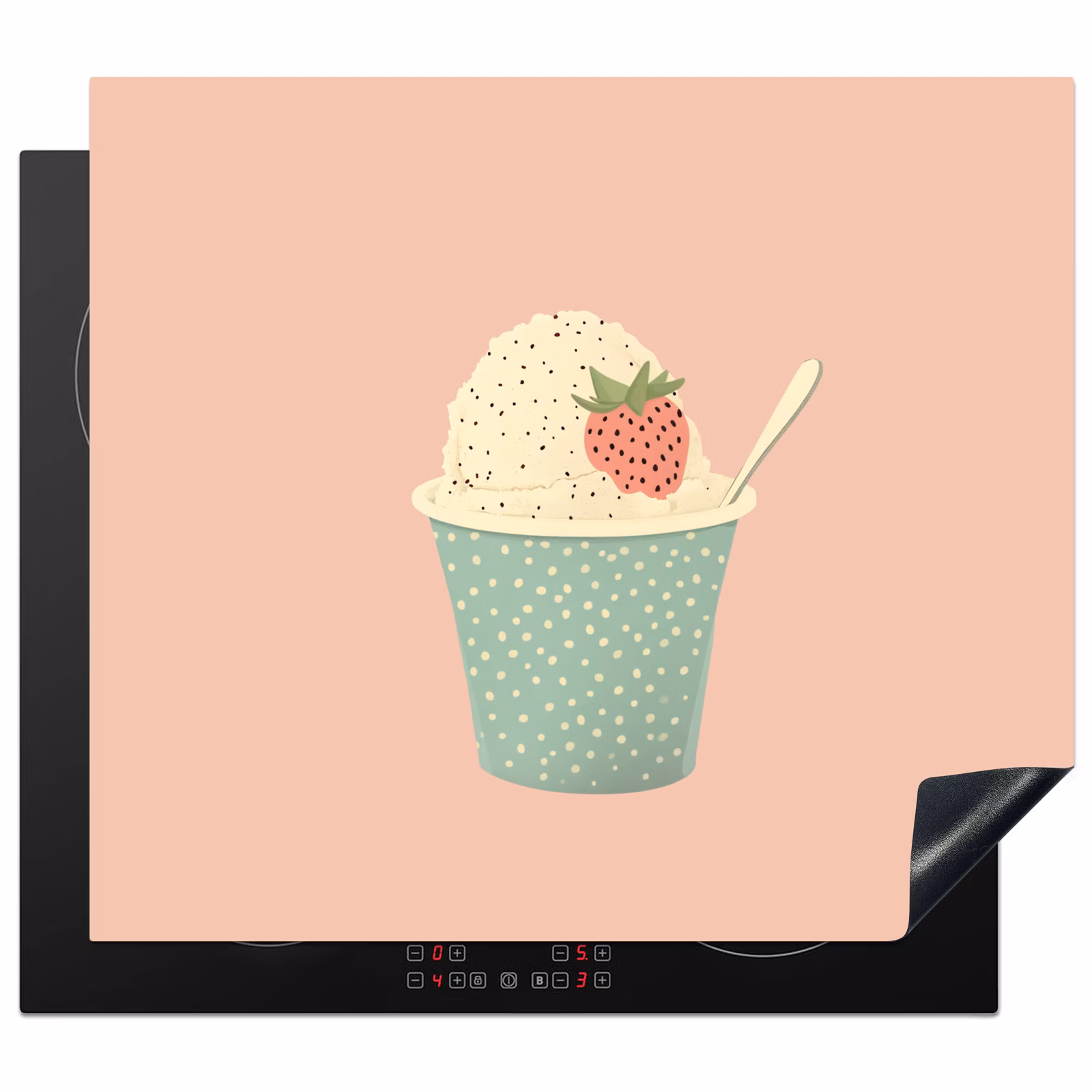 Protector de inducción - Bandeja - Helado - Fresa - Rosa — 1