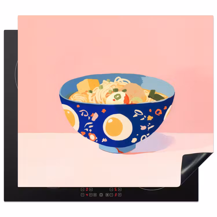 Protector de inducción - Fideos - Cuenco - Azul - Ilustración — 1
